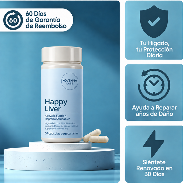 HAPPY LIVER - Apoyo Hepático - Capsulas con ingredientes Naturales